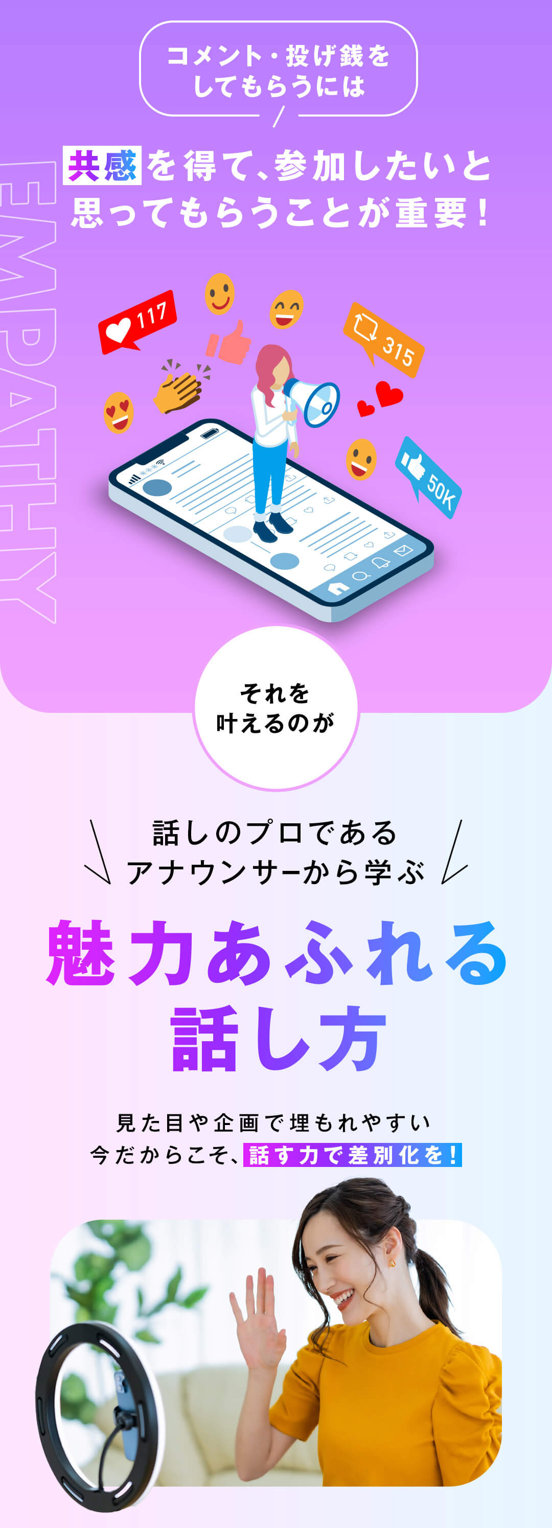 それを叶えるのが話のプロであるアナウンサーから学ぶ、魅力あふれる話し方